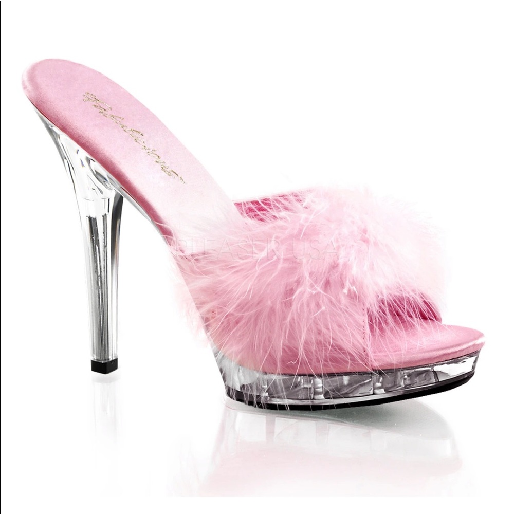 { FABULICIOUS} 5” Pink Fuzzy Slipper - Size 10